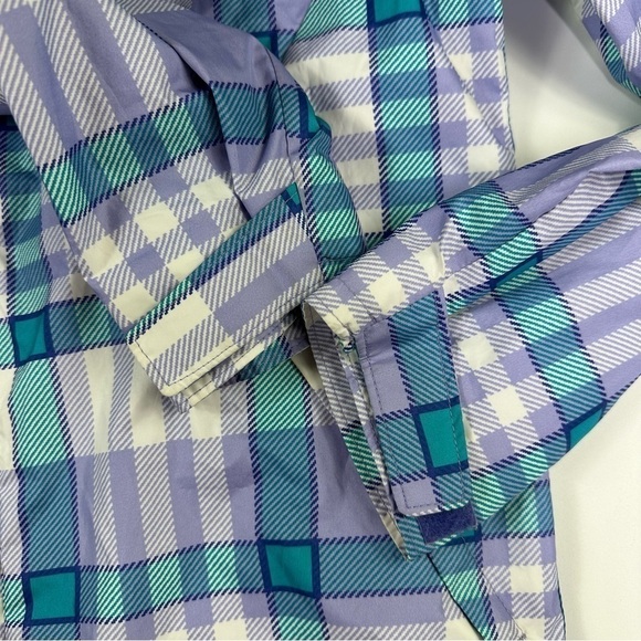 Columbia Girls Jacket Large Hooded Plaid Windbreaker Raincoat Rain - Picture 7 of 13